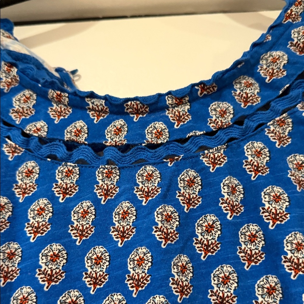 Boden Blue Patterned Blouse 10 - image 4